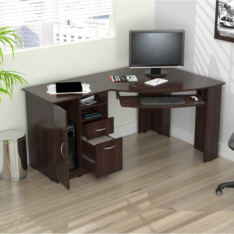 Latitude Run® Avel Engineered Wood LShape Executive Desk Wayfair